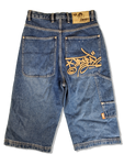 Tribal Denim Jeansshorts Baggy Y2K Back Pocket Stitching Dunkelblau 28