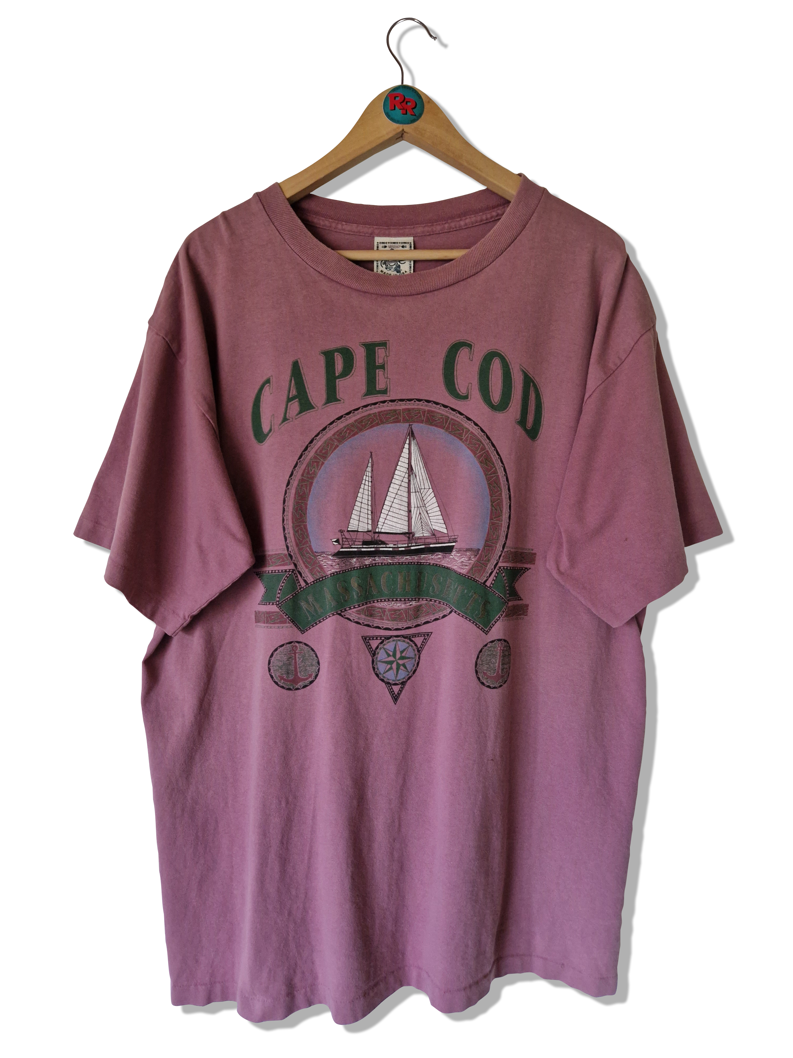 Vintage Alore Shirt Tourist Massachusetts Cape Cod Single Stitched Made In USA Rot XL