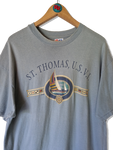 Vintage Islander Hanes Shirt St. Thomas Single Stitched Blau Grau XL