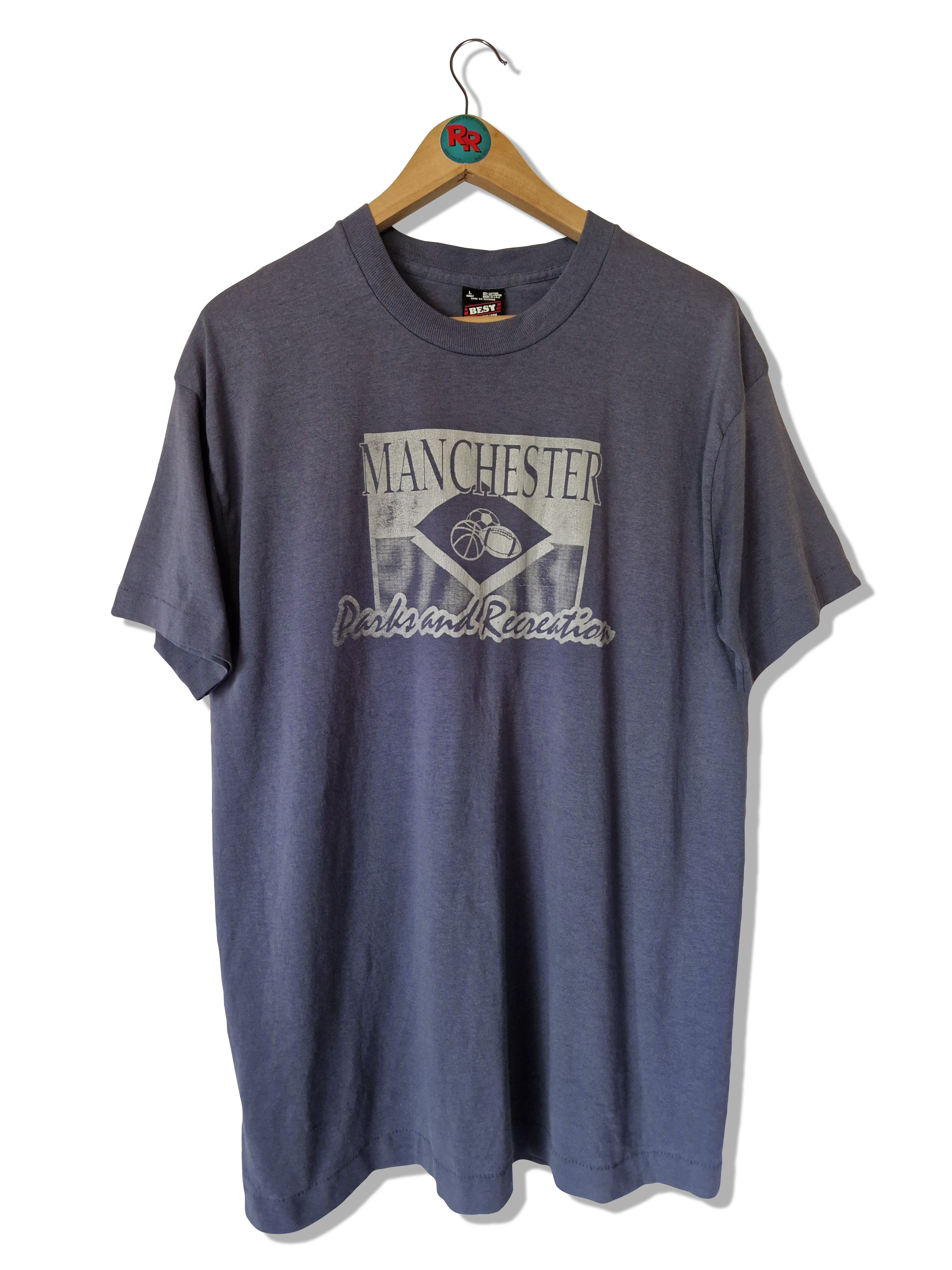 Vintage Screen Stars Shirt 80s Manchester Parks And Recreation Single Stitched Made In USA L - RareRags