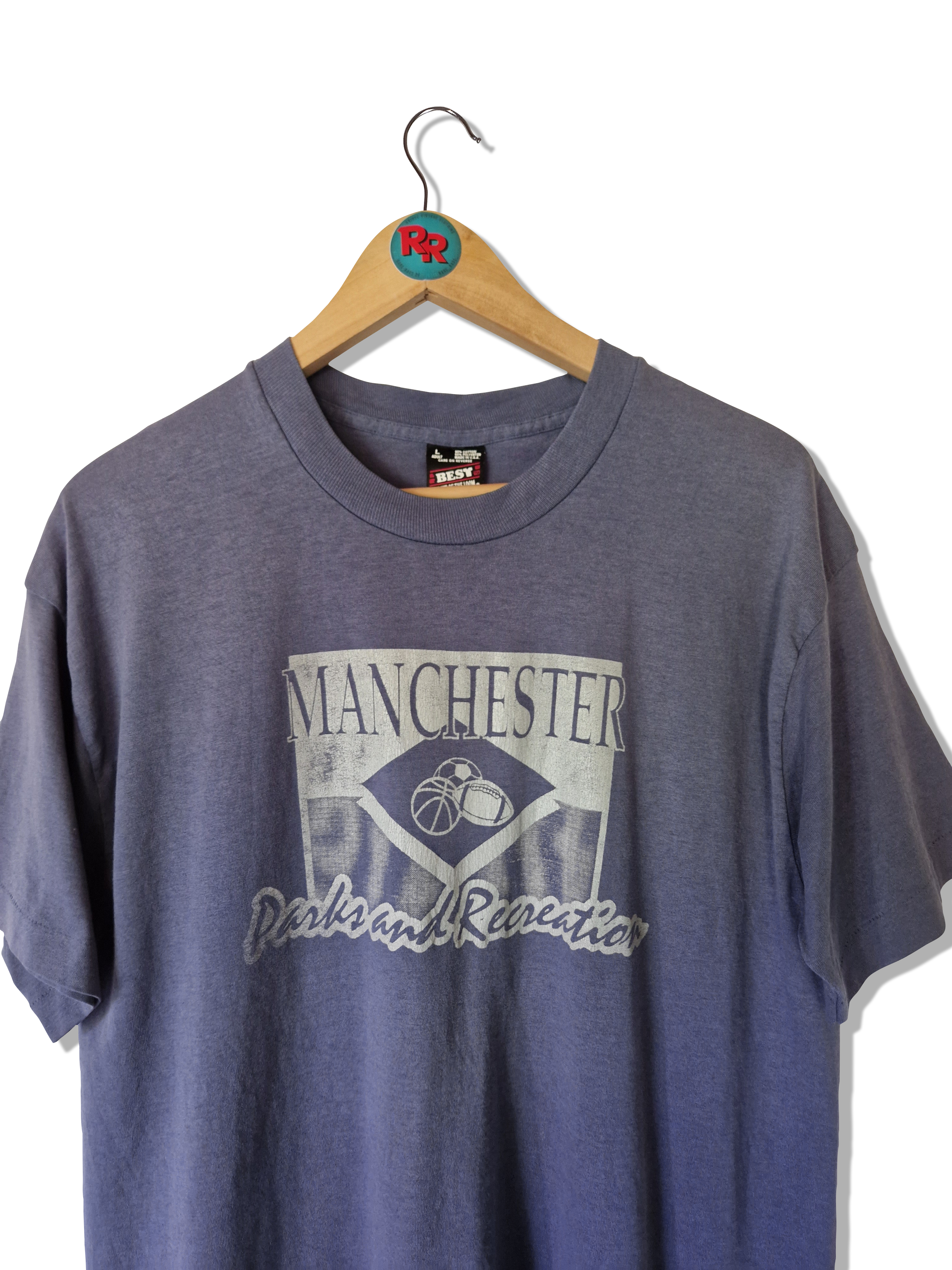Vintage Screen Stars Shirt 80s Manchester Parks And Recreation Single Stitched Made In USA L - RareRags