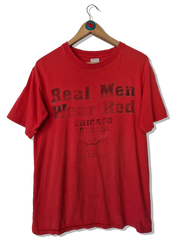 Vintage Salem Shirt Chichago Bulls "Real Men Wear Red" Trashed Single Stitched Rot M