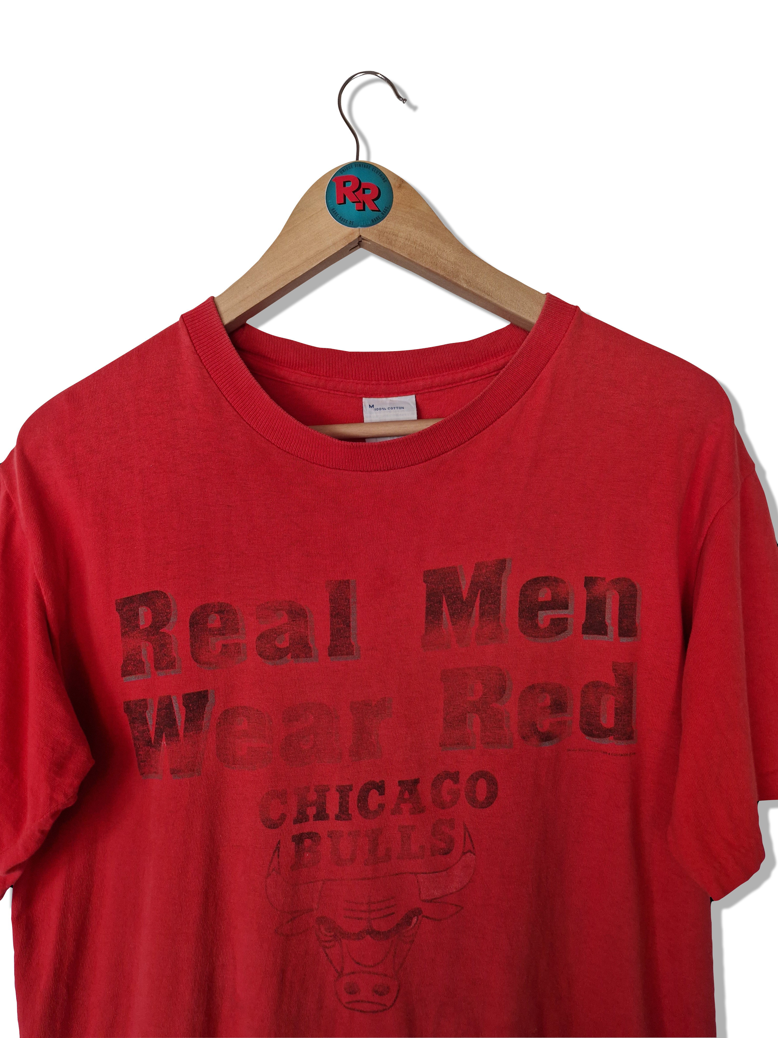 Vintage Salem Shirt Chichago Bulls "Real Men Wear Red" Trashed Single Stitched Rot M