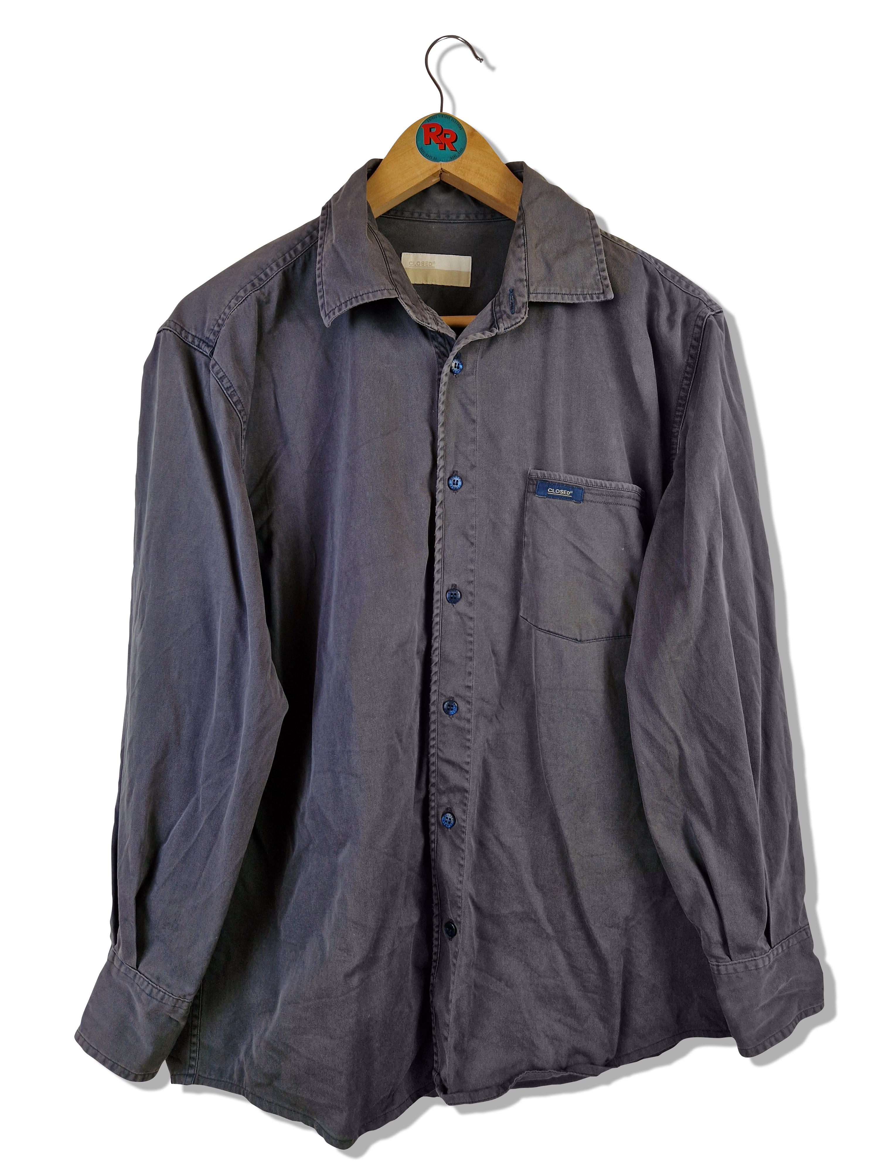 Closed Stoffhemd Basic Grau M