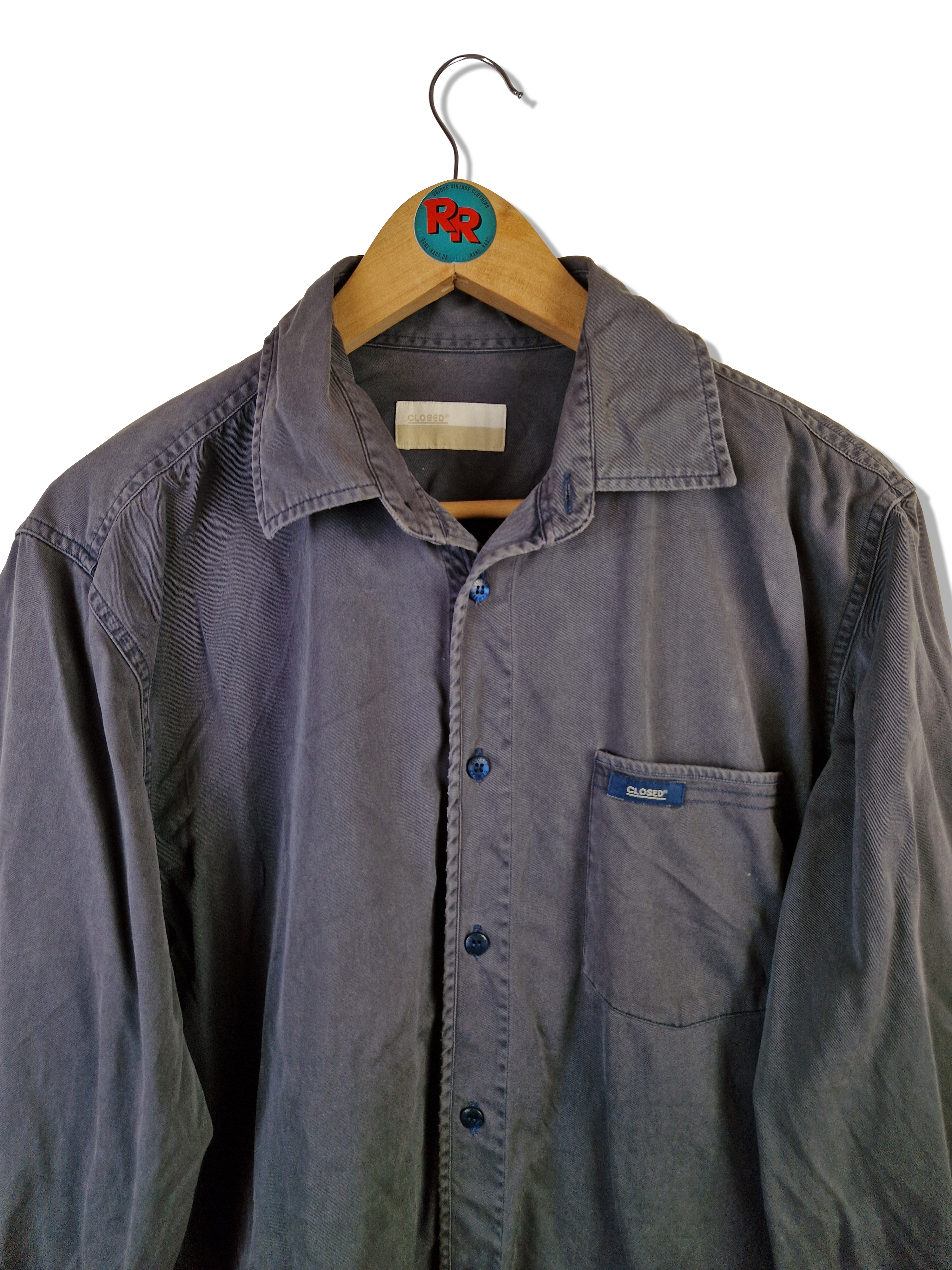 Closed Stoffhemd Basic Grau M
