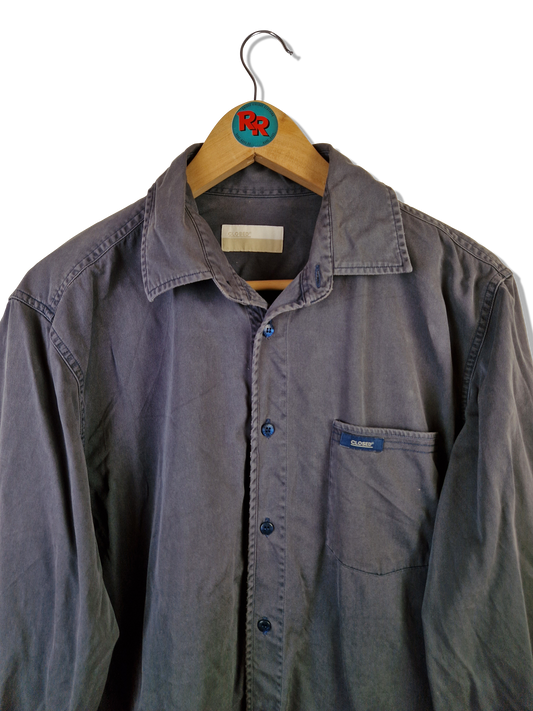 Closed Stoffhemd Basic Grau M