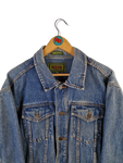 Vintage Casual Pointe Jeansjacke Made In Hong Kong Hellere Waschung Blau L