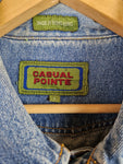 Vintage Casual Pointe Jeansjacke Made In Hong Kong Hellere Waschung Blau L