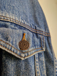 Vintage Casual Pointe Jeansjacke Made In Hong Kong Hellere Waschung Blau L