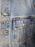 Vintage Calvin Klein Jeansjacke Button Front Double Stone Wash Made In USA Hellblau XL