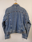 Vintage Calvin Klein Jeansjacke Button Front Double Stone Wash Made In USA Hellblau XL