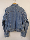 Vintage Calvin Klein Jeansjacke Button Front Double Stone Wash Made In USA Hellblau XL
