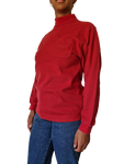 Vintage Rodhos Valentino Japan Turtleneck Brusttasche Rot M-L