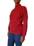 Vintage Rodhos Valentino Japan Turtleneck Brusttasche Rot M-L