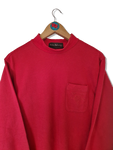 Vintage Rodhos Valentino Japan Turtleneck Brusttasche Rot M-L
