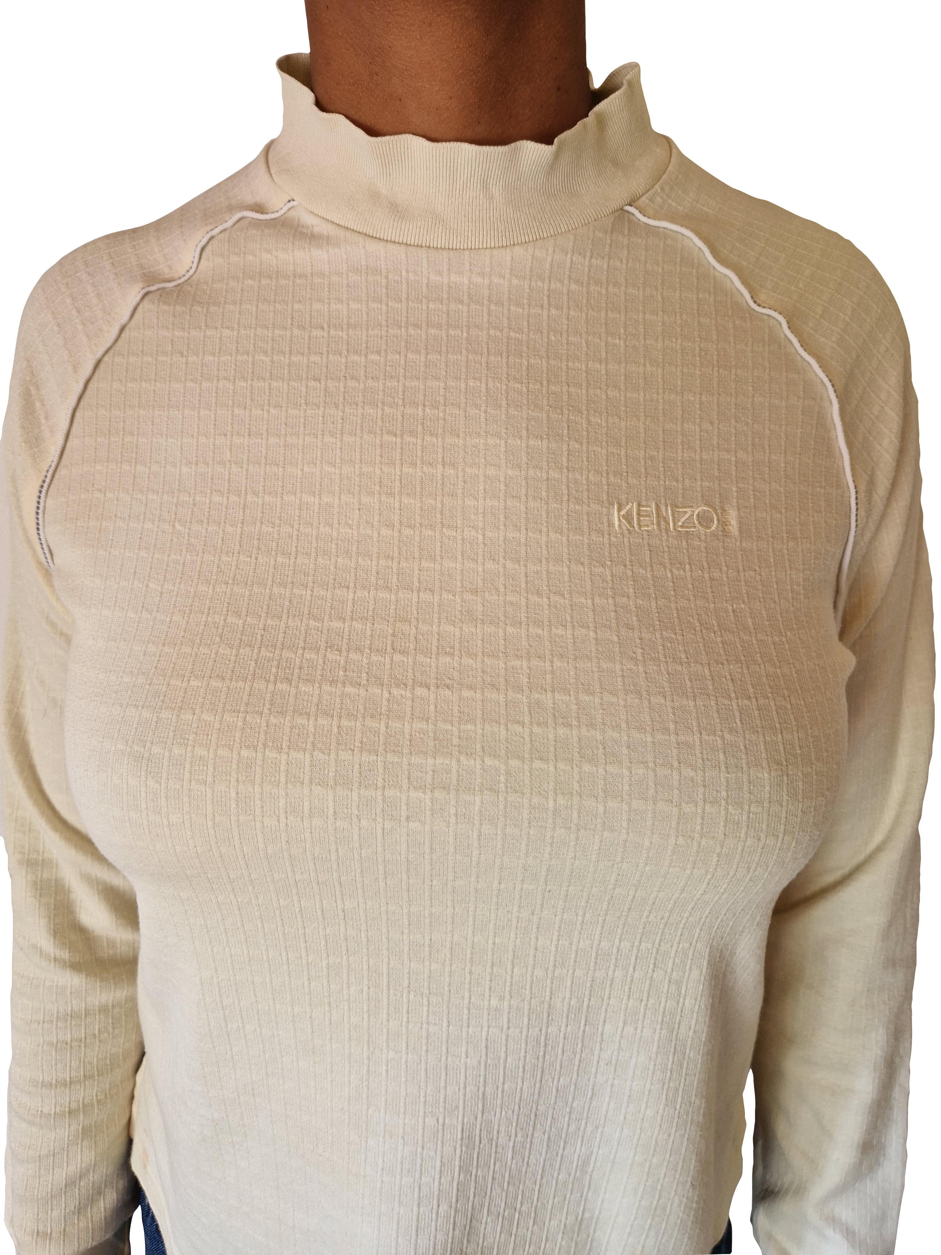 Vintage Kenzo Golf Turtleneck Beige/Creme S-M