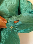 Vintage Valery Bluse 80s Schluppenkragen Mit Schleife Made In Italy Grün (42) S-M