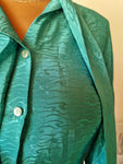 Vintage Valery Bluse 80s Schluppenkragen Mit Schleife Made In Italy Grün (42) S-M