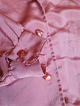 Vintage Bluse 80s Reverskragen Asymmetrisch Rosa S-M