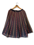 Vintage Rock Made In West Germany Floral Pattern Bunt Dunkelblau M-L