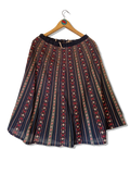 Vintage Rock Made In West Germany Floral Pattern Bunt Dunkelblau M-L