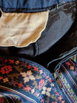 Vintage Rock Made In West Germany Floral Pattern Bunt Dunkelblau M-L