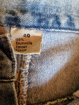 Vintage Patchwork Jeansrock Bunte Taschen Hellblau 40