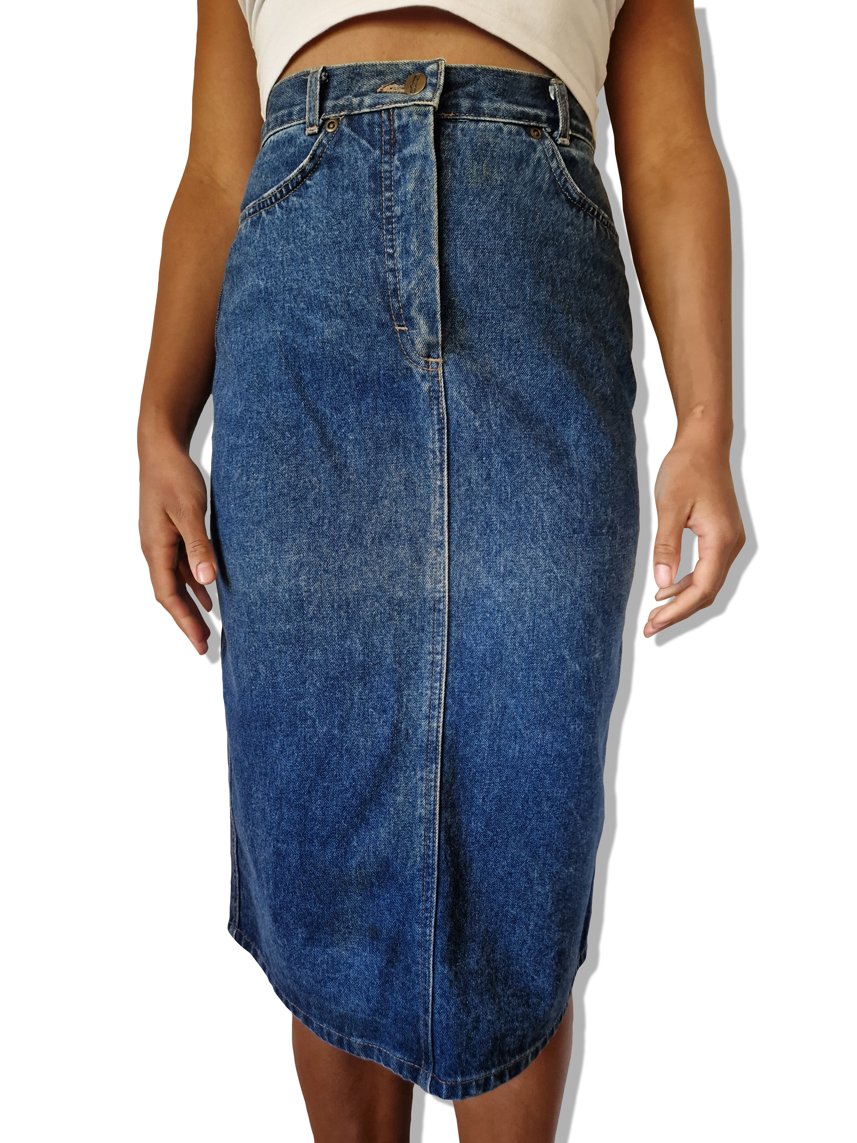 Vintage Wrangler Jeansrock Made In Italy Dunkelblau S-M