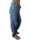 Vintage Aerosoul Jeans Skater Baggy Backpocket Stitching Blau 34x34