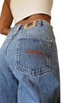 Vintage Aerosoul Jeans Skater Baggy Backpocket Stitching Blau 34x34