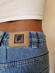 Vintage Aerosoul Jeans Skater Baggy Backpocket Stitching Blau 34x34