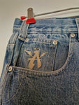 Vintage Aerosoul Jeans Skater Baggy Backpocket Stitching Blau 34x34