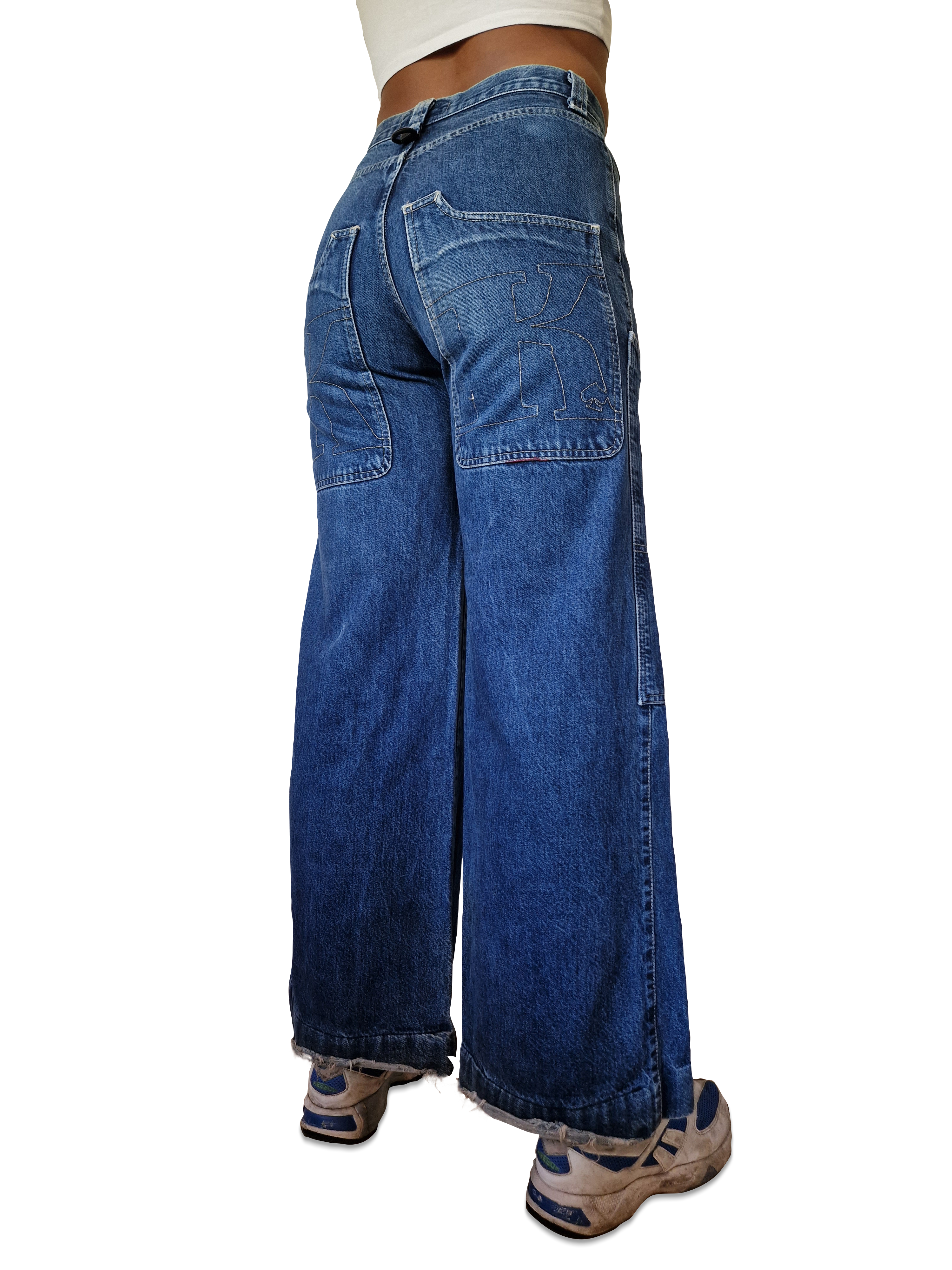 Vintage Killah Babe Jeans Skater Flared Baggy Blau 31