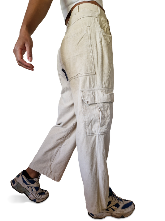InScene Cordhose Cargo Style Baggy Hellbraun Beige 34