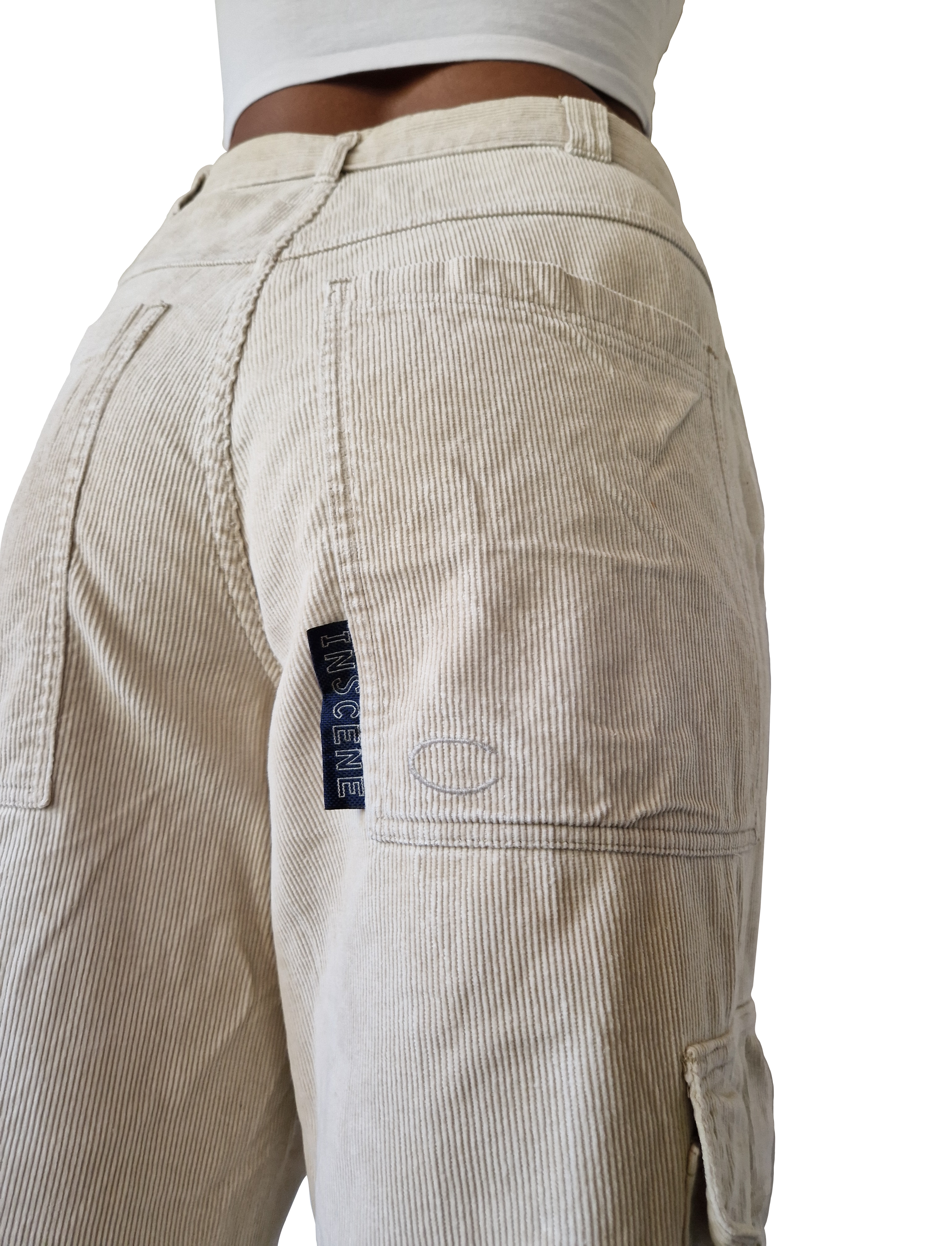 InScene Cordhose Cargo Style Baggy Hellbraun Beige 34