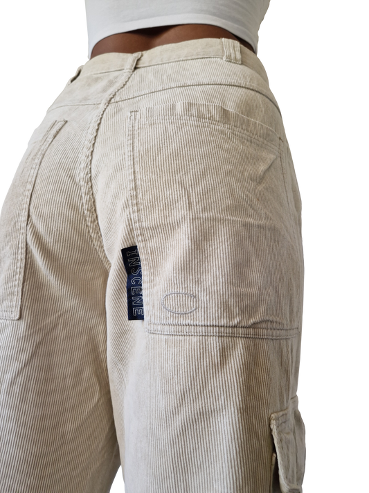 InScene Cordhose Cargo Style Baggy Hellbraun Beige 34