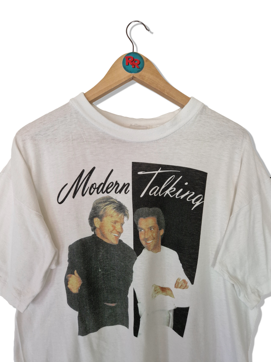 Vintage Modern Talking Shirt Single Stitched Weiß S-M