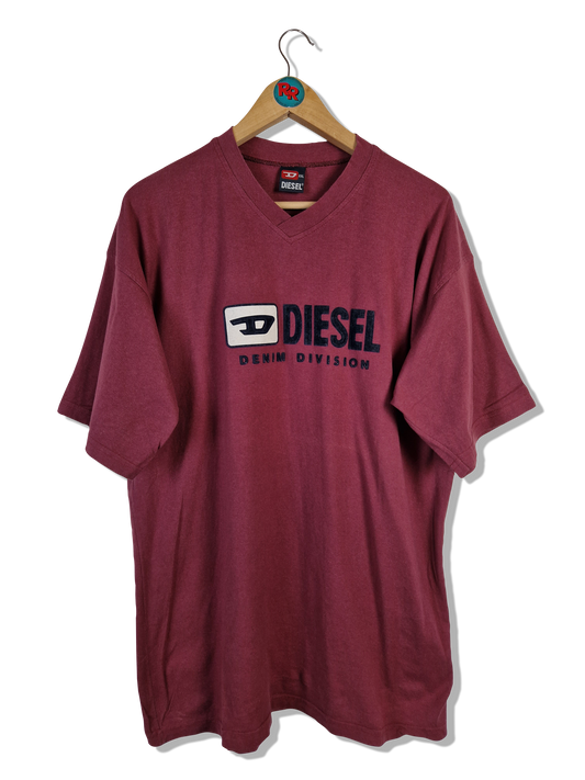 Vintage Diesel Shirt Spellout Rot XL-XXL