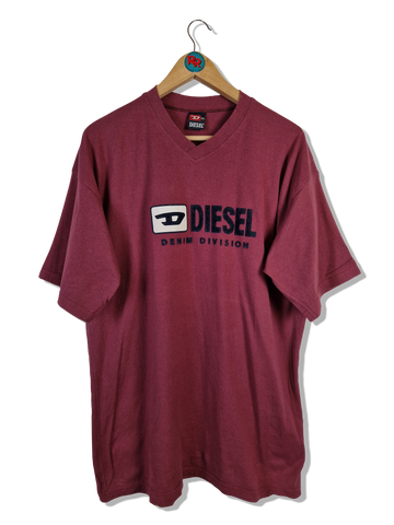 Vintage Diesel Shirt Spellout Rot XL-XXL