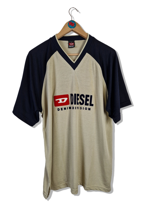 Vintage Diesel Shirt Spellout Braun/Beige M