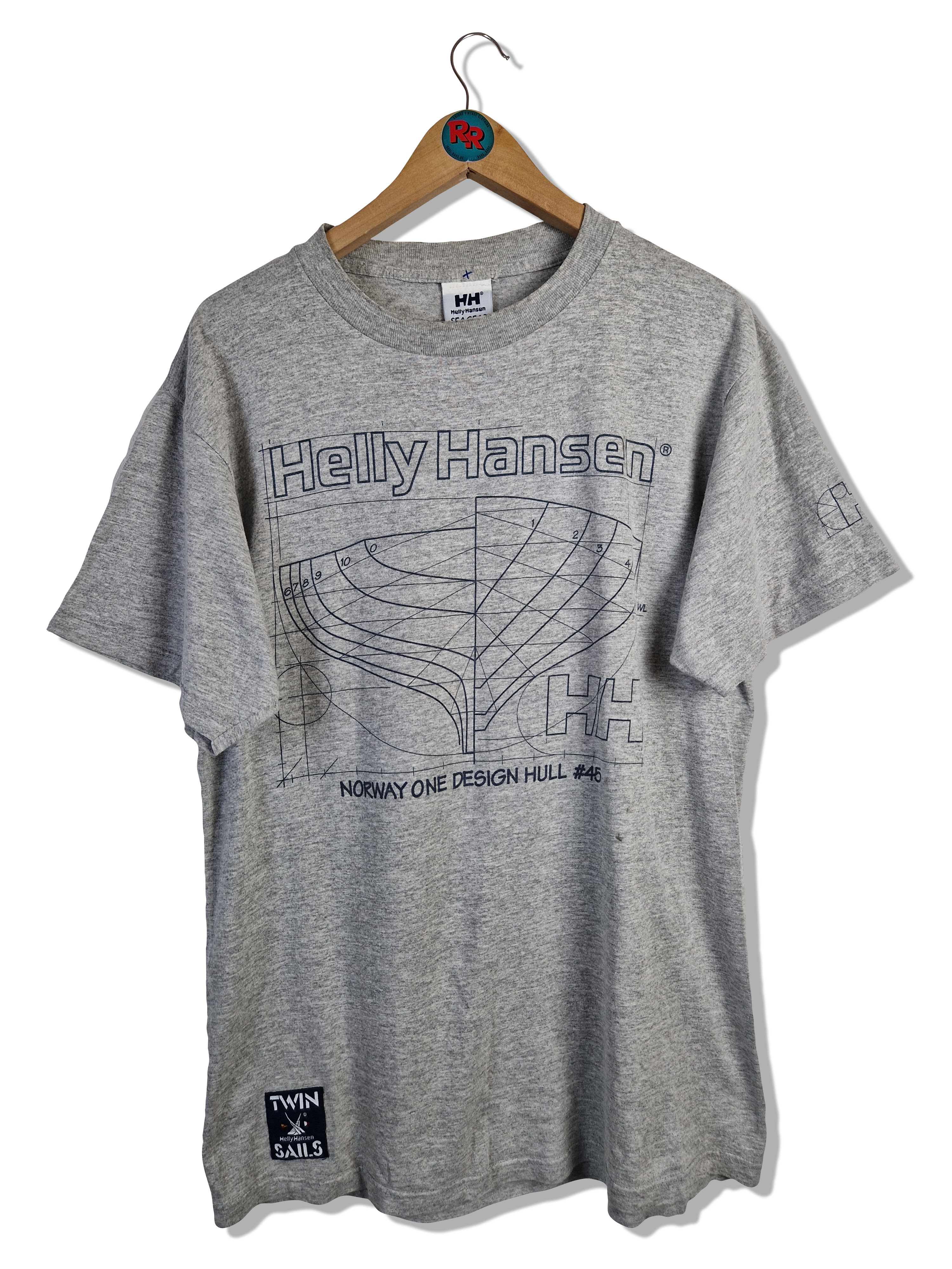 Vintage Helly Hansen Shirt Sea Gear Made In USA Grau L - RareRags