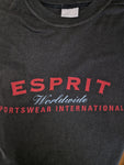 Vintage Esprit Shirt Big Logo Bedruckt Faded Schwarz L