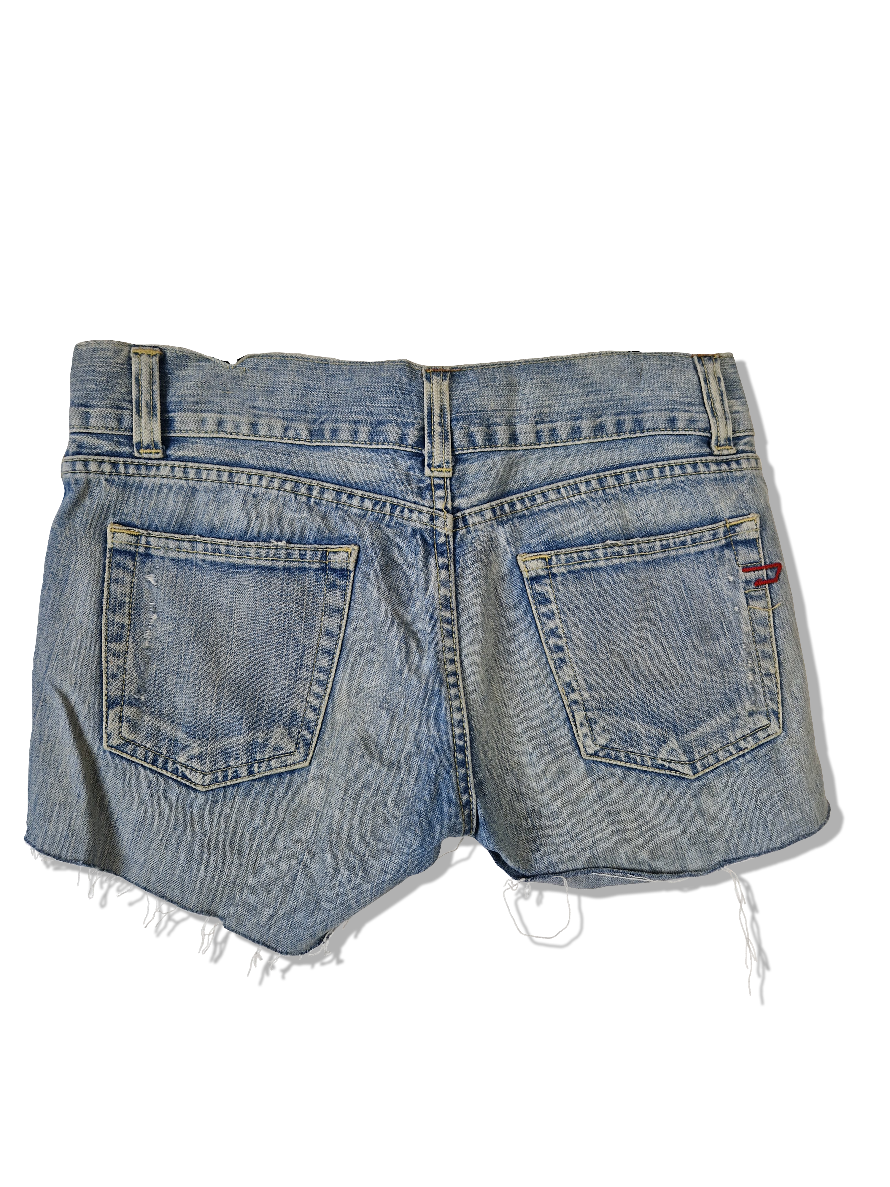 Y2K Diesel Jeansshorts Used Look Made In Italy Blau 30