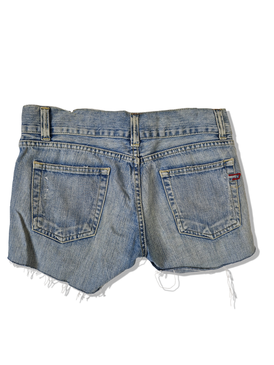Y2K Diesel Jeansshorts Used Look Made In Italy Blau 30