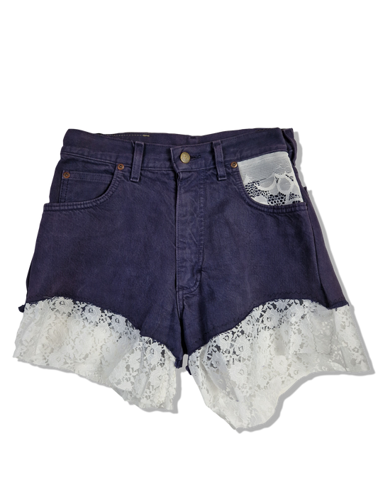 Lee Hotpants Portland Mit Spitze Dunkelblau Weiß 31-34