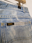 Vintage Lee Jeansshorts 80s Acid Washed Made In Belgium Blau Weiß XS-S