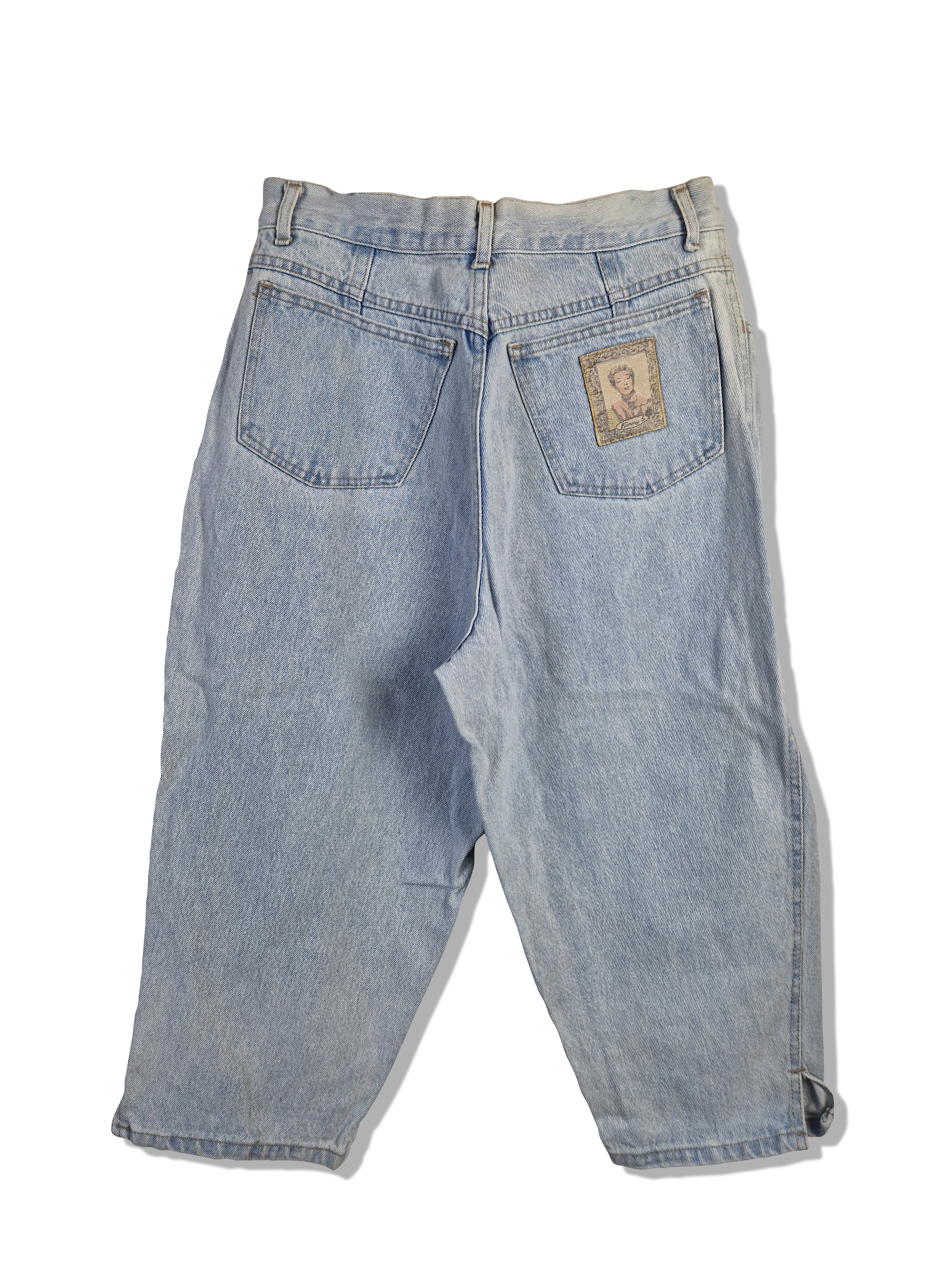 Vintage Kenny S Dreiviertel Hose Backpocket Patch Blau S-M