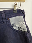 Lee Hotpants Portland Mit Spitze Dunkelblau Weiß 31-34