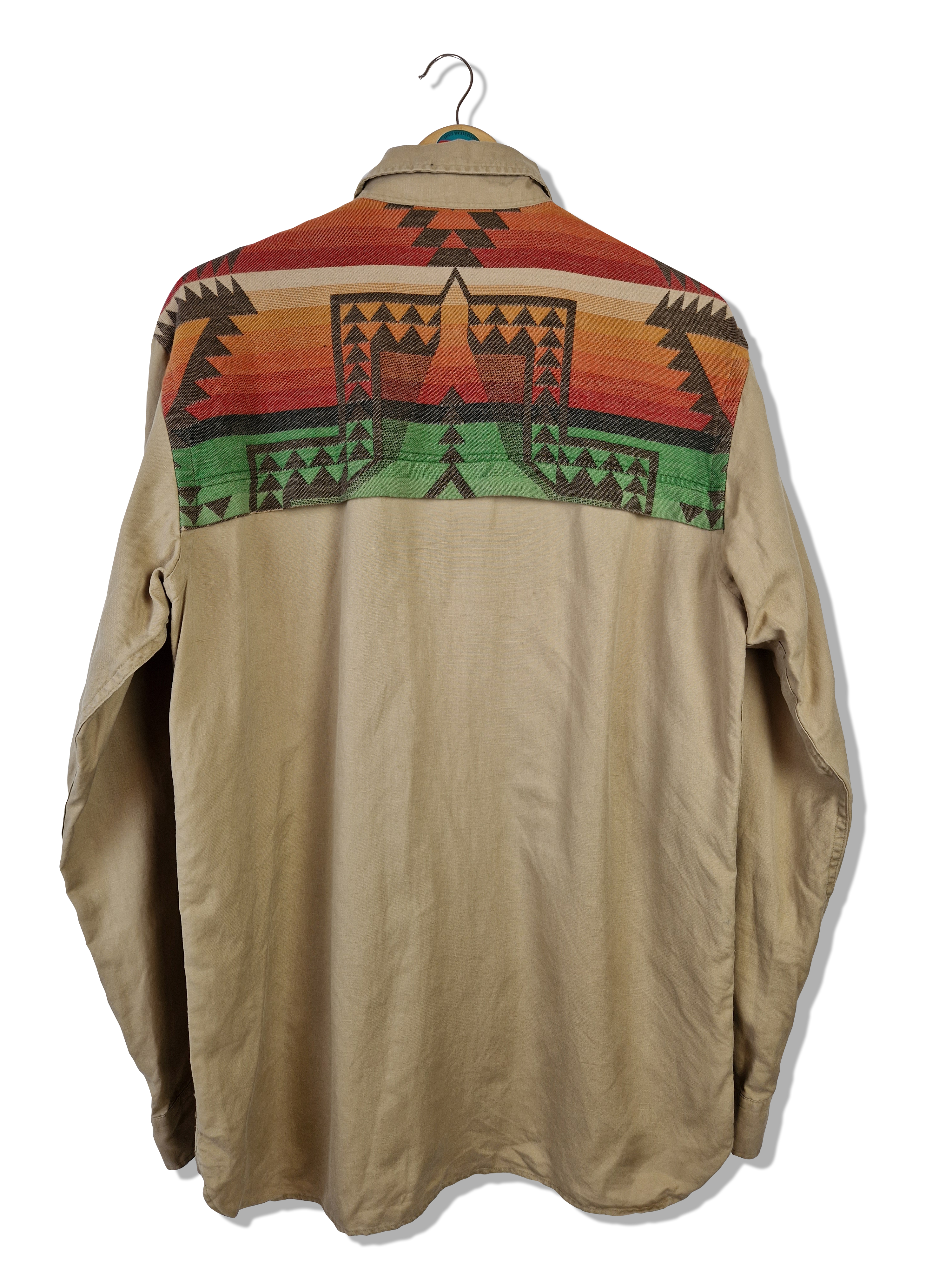 Vintage Ralph Lauren Hemd Fireball Pattern Braun Bunt M - RareRags