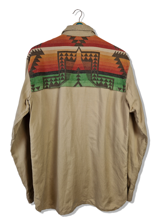 Rare! Vintage Ralph Lauren Hemd Fireball Pattern Braun Bunt M